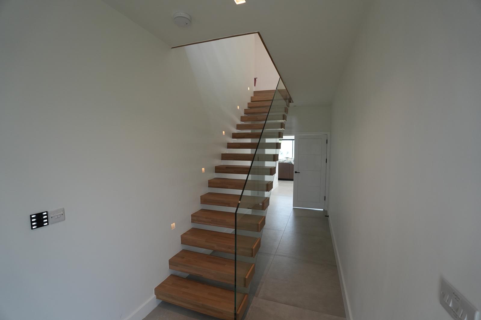 Floating Staircase Design With Glass Balustrade, London , Uk